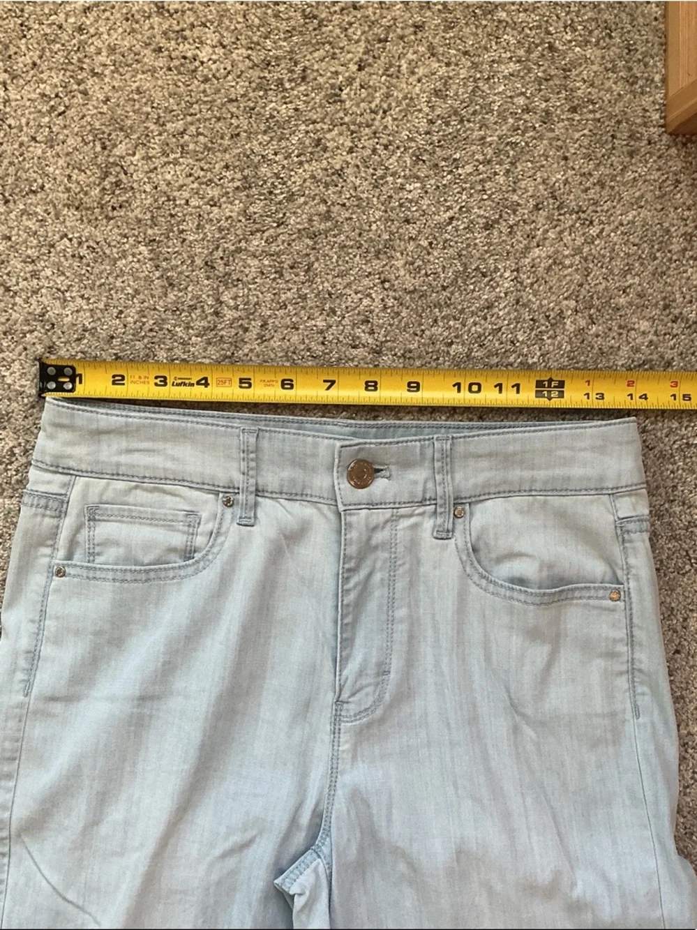 White House Black Market High Rise Lightweight Wide-Leg Jeans ~ Light Blue - Picture 4 of 10